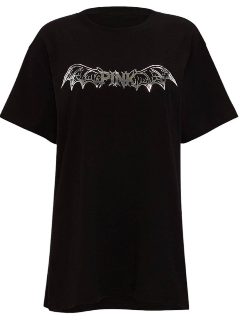 PINK VS Black Silver Bat Wing Tee